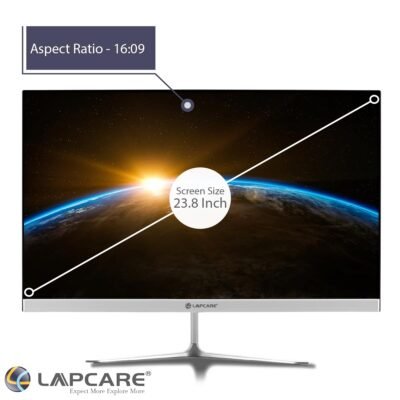 LAPCARE 23.8 inch Full HD LED Backlit IPS Panel with Metal Stand, VGA & HDMI Port, Light Weight, Power Saver, Flicker Free, Wall Mountable, Slim Monitor (LM24WFHD)  (Frameless, Response Time: 5 ms, 60 Hz Refresh Rate)